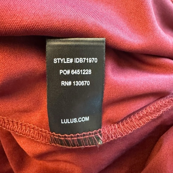 Lulus - Infinite Glory Wine Red Maxi Dress Sz L - Picture 11 of 12